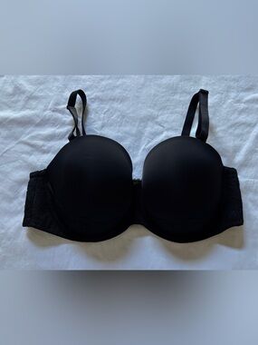Torrid Curve 40DDD Black Push Up Strapless Bra Convertible Lace Plus Size